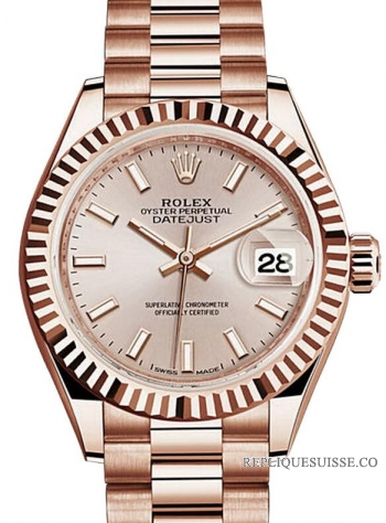 Rolex Oyster Perpetual Lady-Datejust 28 279175 EveOr rose Montre Réplique