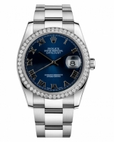 Réplique Rolex Datejust en acier inoxydable de 36mm Cadran bleu 116244 BLRO