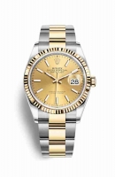 Copie Montre Rolex Datejust 36 Jaune Rolesor Oystersteel or jaune 18 ct 126233 Champagne-couleur Cadran m126233-0016