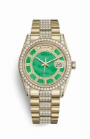 Copie Montre Rolex Day-Date 36 Or jaune 18 ct ensemble de cosses 118388 Carousel de vert jade Cadran m118388-0159