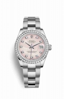 Copie Montre Rolex Datejust 31 White Rolesor Oystersteel or blanc 18 carats 178384 Rose serti de nacre Cadran m178384-0061