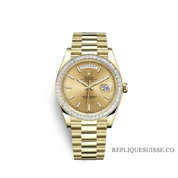 Rolex Day-Date 40 en or jaune 18 ct M228398TBR-0007 Cadran couleur champagne