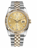 Réplique Rolex Datejust 36mm acier et Jaune or Champagne Jubilee Dial 116233 CHJDJ