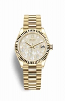 Copie Montre Rolex Datejust 31 Or jaune 18 carats 278278 Nacre pavee Pavillon m278278-0022