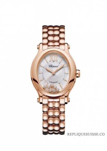 Réplique Chopard Happy Sport Ovale Or Rose 18K Et Diamants