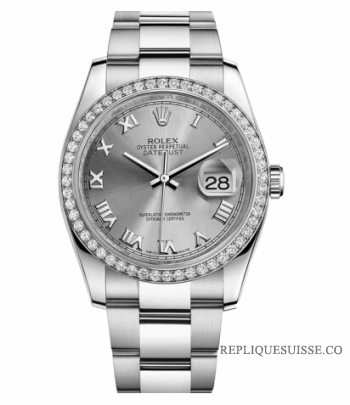 Réplique Rolex Datejust 36mm cadran argente en acier inoxydable 116244 SRO