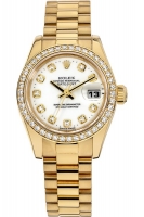 Rolex Datejust Lady Or 26mm 179138 (Blanc Dial, Diamant Marker Montre Réplique