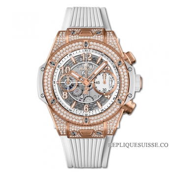 Réplique Hublot Big Bang Unico King Gold White Pave 42mm