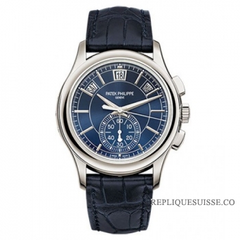 Patek Philippe Complications Calendrier Annuel Cadran Bleu Platine 5905P-001 Montres Copie