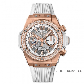 Réplique Hublot Big Bang Unico King Gold Diamants Blancs 42mm