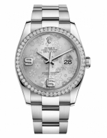 Réplique Rolex Datejust en acier inoxydable de 36mm cadran floral Argent 116244 SFAO