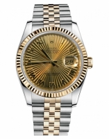 Réplique Rolex Datejust 36mm acier et Jaune or Champagne Sunbeam Dial 116233 CHSBRJ