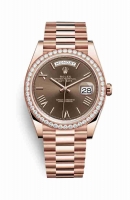 Copie Montre Rolex Day-Date 40 Or 18 carats Everose 228345RBR Cadran Chocolat m228345rbr-0009