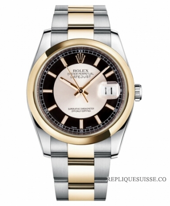 Réplique Rolex Datejust en acier et or 36mm en or jaune et acier cadran n 116203 STBKSO