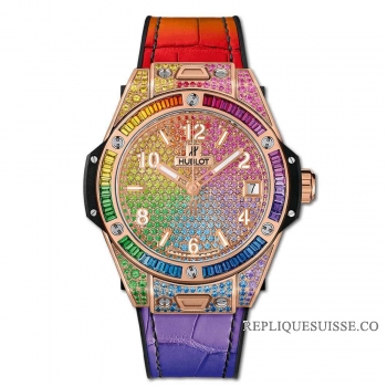 Réplique Hublot Big Bang One Click Rainbow King Gold