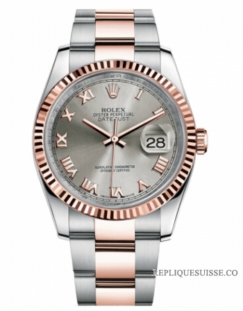 Réplique Rolex Datejust en acier de 36mm et rose Acier Or cadran 116231 STRO