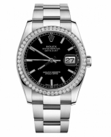 Réplique Rolex Datejust 36mm cadran en acier inoxydable noir 116244 BKIO