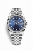 Copie Montre Rolex Datejust 36 White Rolesor Oystersteel or blanc 18 carats 116234 Cadran bleu m116234-0139