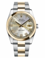 Réplique Rolex Datejust 36mm en acier et or jaune Silver Gold Dial Concen 116203 SCAO