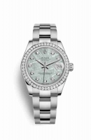 Copie Montre Rolex Datejust 31 Blanc Roles ou Oystersteel or blanc 18 carats 178384 Meteorite diamants ensemble Cadran m178384-0065