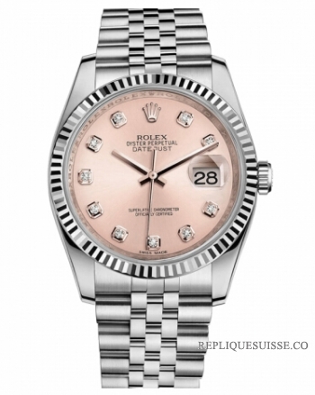 Réplique Rolex Datejust en acier de 36mm cadran rose Bracelet Jubile 116234 PDJ