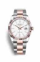 Copie Montre Rolex Datejust 36 Everose Roles ou Oystersteel 18 ct Everose or 126231 cadran blanc m126231-0018