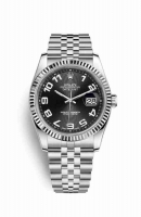 Copie Montre Rolex Datejust 36 Blanc Roles ou Oystersteel 18 carats en or blanc 116234 Black Cadran m116234-0107