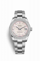 Copie Montre Rolex Datejust 31 Blanc Role ou Oystersteel Or blanc 18 carats 178384 Rose nacre Cadran m178384-0068