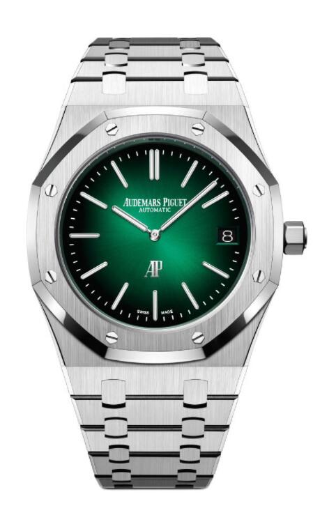 Copie de Audemars Piguet Royal Oak \"Jumbo\" Extra-Plate Platine Vert 15202PT.OO.1240PT.01