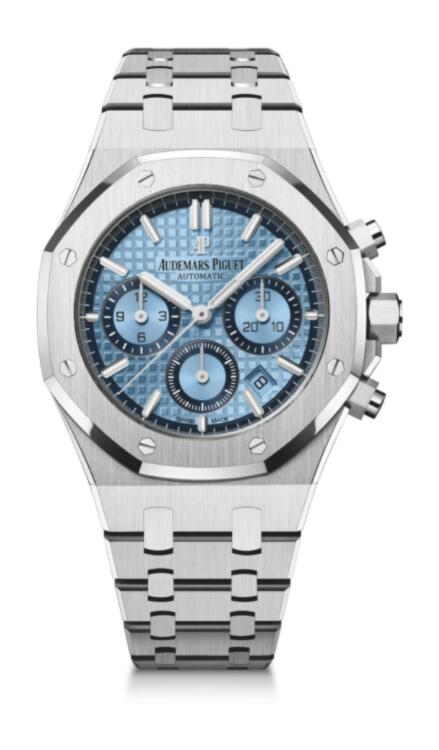 Réplique Audemars Piguet Royal Oak Chronographe 38 Or Blanc Bleu Clair 26317BC.OO.1256BC.01