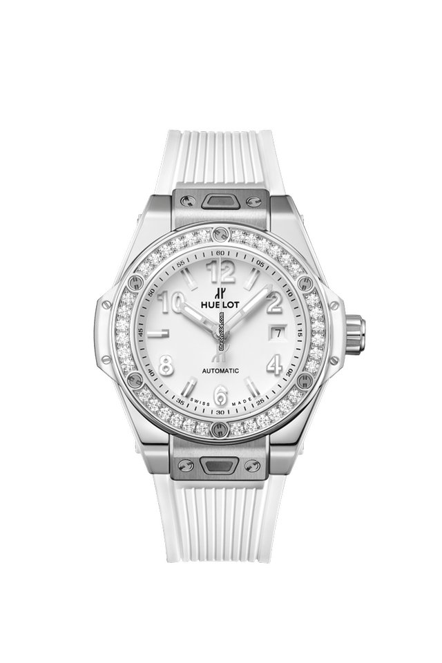 Copie de Montre Hublot Big Bang 33 mm One Click en acier pave blanc 485.SE.2010.RW.1204