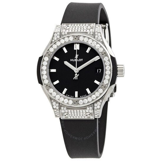 Réplique Hublot Classic Fusion Cadran Noir Diamants Dames 581.NX.1171.RX.1704