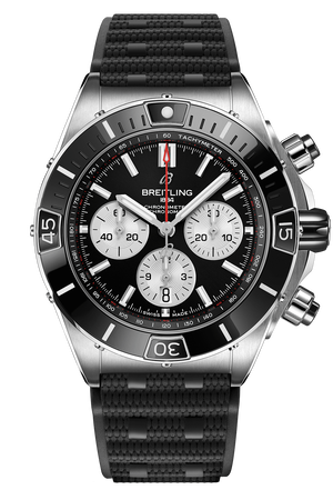 Réplique Breitling Super Chronomat Automatique Cadran Noir Bracelet Caoutchouc Homme AB0136251B1S1