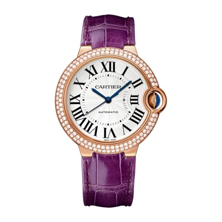 Réplique Cartier Ballon Bleu De Cartier 36 mm Or Rose Diamant WJBB0050