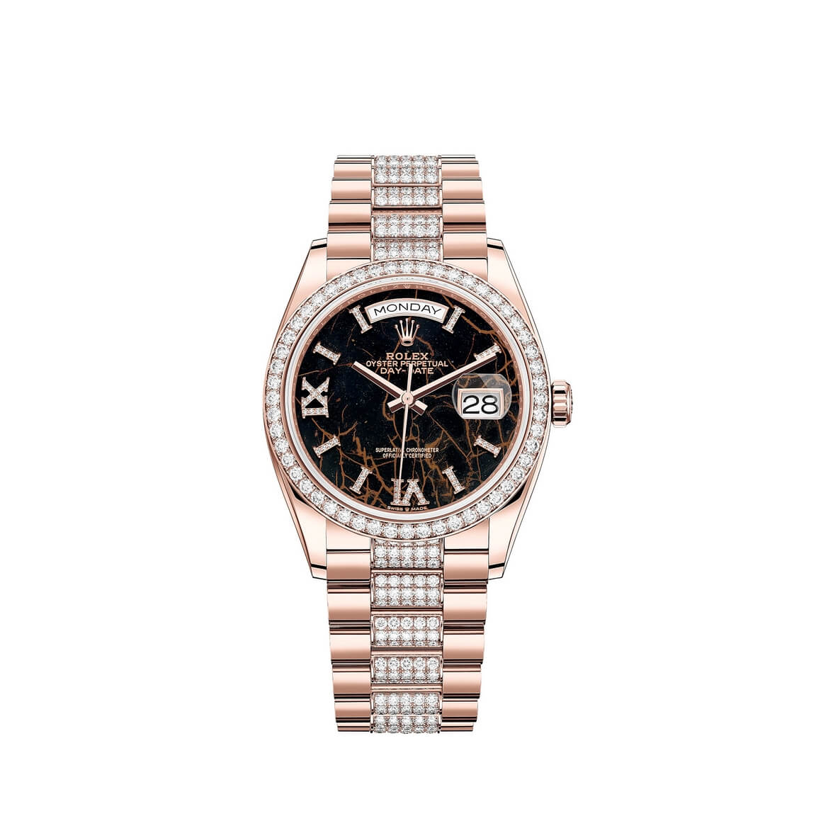 Copie de Montre Rolex Day-Date 36 Or Everose 18 ct M128345RBR-0045