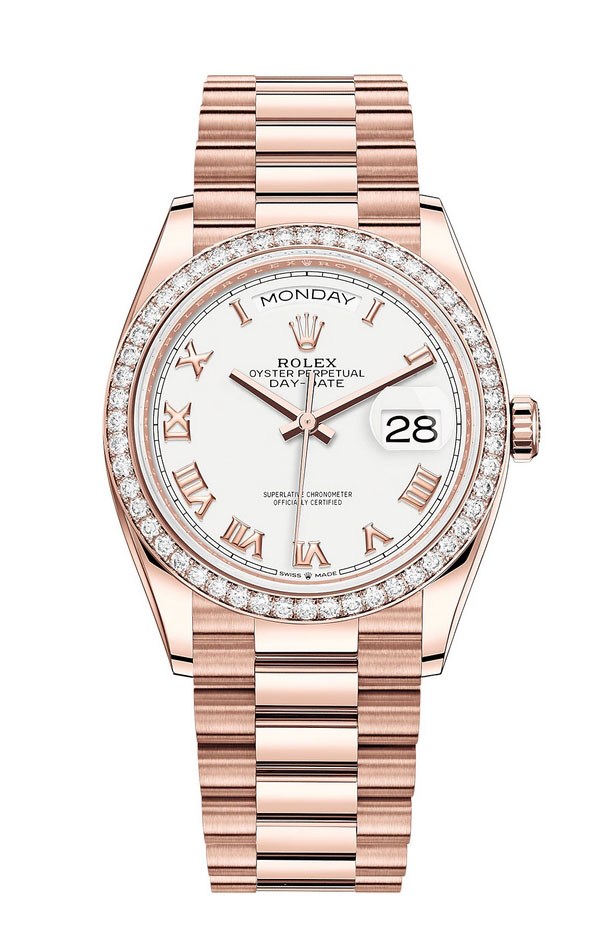 Réplique Montre Rolex Day-Date 36 Or Everose 18 ct M128345RBR-0054