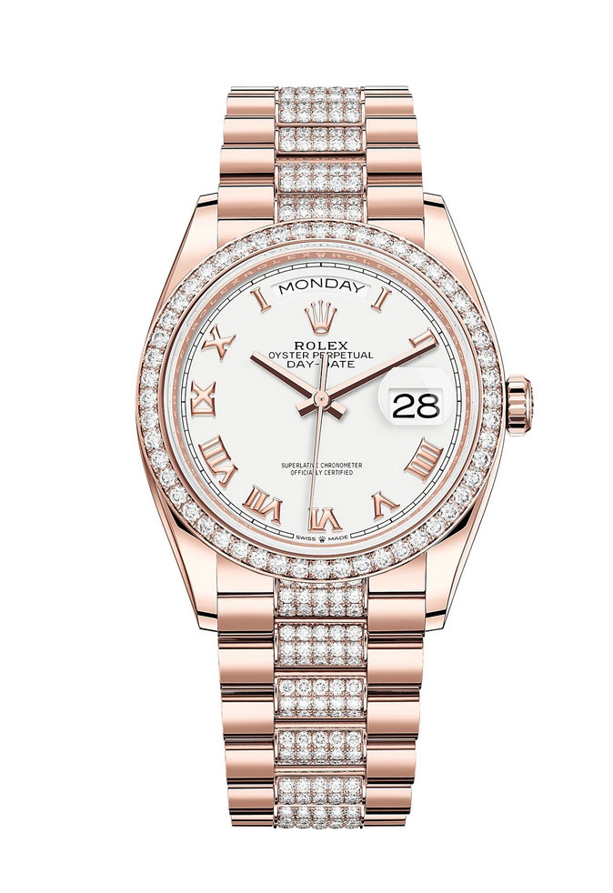 Copie de Montre Rolex Day-Date 36 Or Everose 18 ct M128345RBR-0055