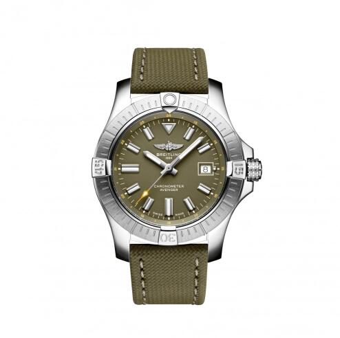 Montre Breitling Avenger automatique 43 en acier inoxydable avec cadran vert A17318101L1X1 Montre Breitling Avenger automatique 43 en acier inoxydable avec cadran vert A17318101L1X1