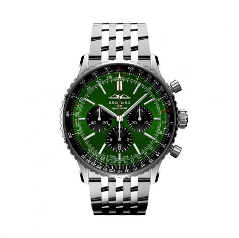Montre Breitling Navitimer B01 Chronographe 46 Acier Inoxydable Cadran Vert AB0137241L1A1 Montre Breitling Navitimer B01 Chronographe 46 Acier Inoxydable Cadran Vert AB0137241L1A1