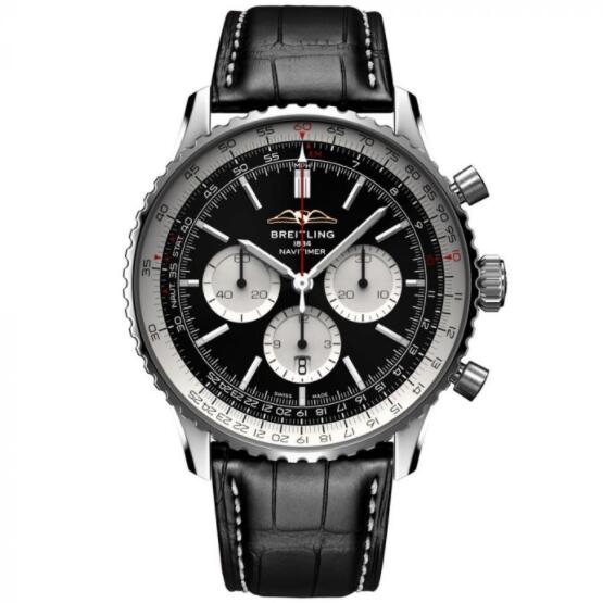 Montre Breitling Navitimer B01 Chronographe 46 mm pour homme, noire, AB0137211B1P1 Montre Breitling Navitimer B01 Chronographe 46 mm pour homme, noire, AB0137211B1P1