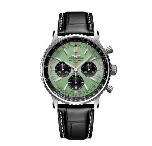 Montre Breitling Navitimer B01 Chronographe 43 Acier Inoxydable Vert Menthe AB0138241L1P1 Montre Breitling Navitimer B01 Chronographe 43 Acier Inoxydable Vert Menthe AB0138241L1P1
