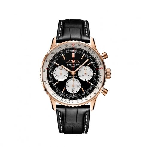 Montre Breitling Navitimer B01 Chronographe 43 mm Or rouge Cadran noir RB0138211B1P1 Montre Breitling Navitimer B01 Chronographe 43 mm Or rouge Cadran noir RB0138211B1P1